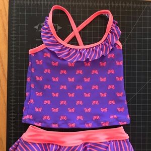 Oshkosh 2 piece Tankini purple butterfly baby girl